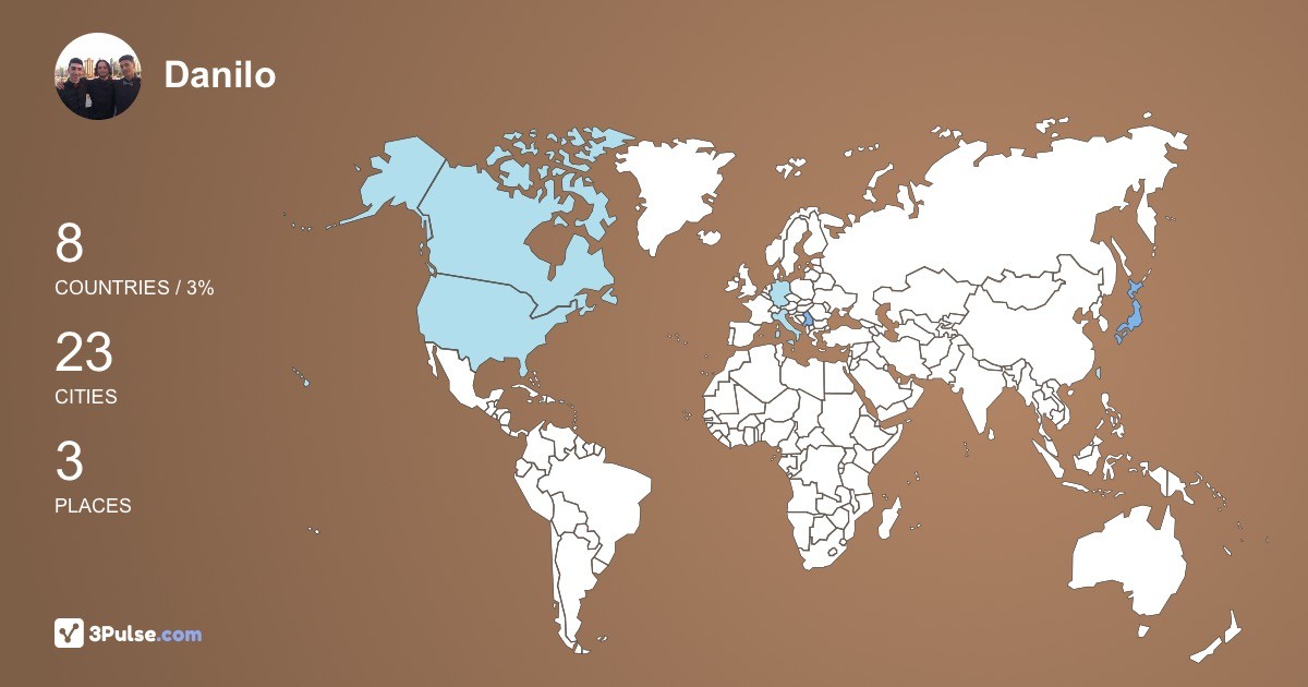 Danilo Lekovic's Travel Map Image