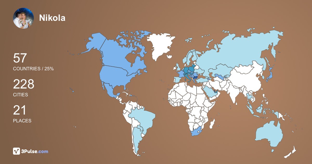Nikola Vodenicharov's Travel Map Image
