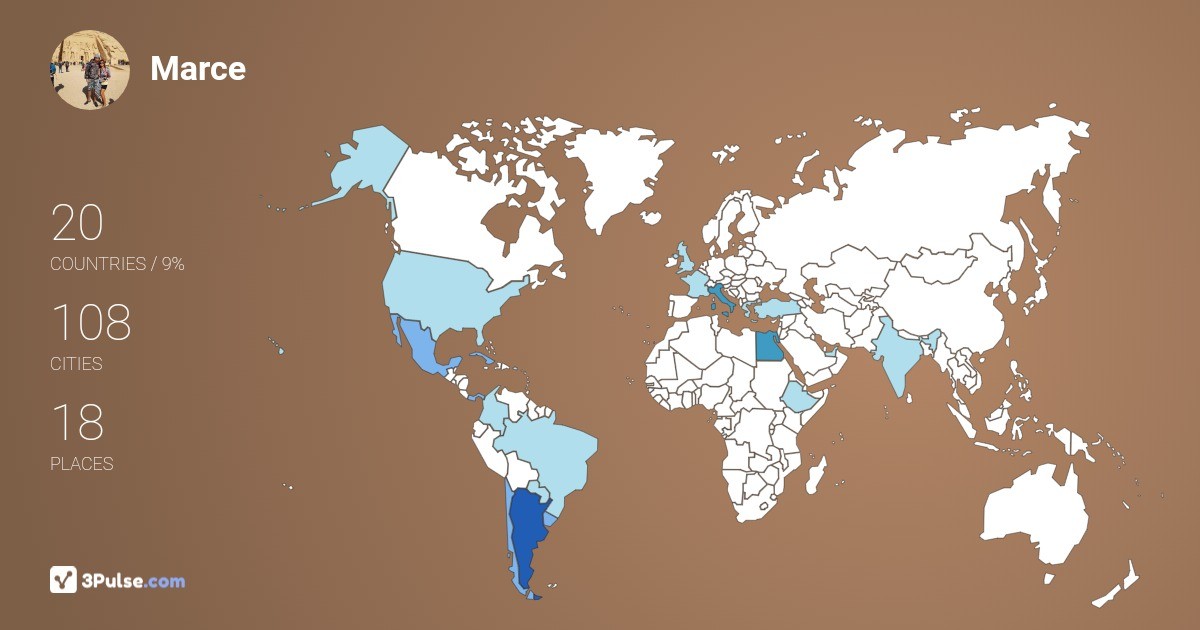 Marce Castellano's Travel Map Image