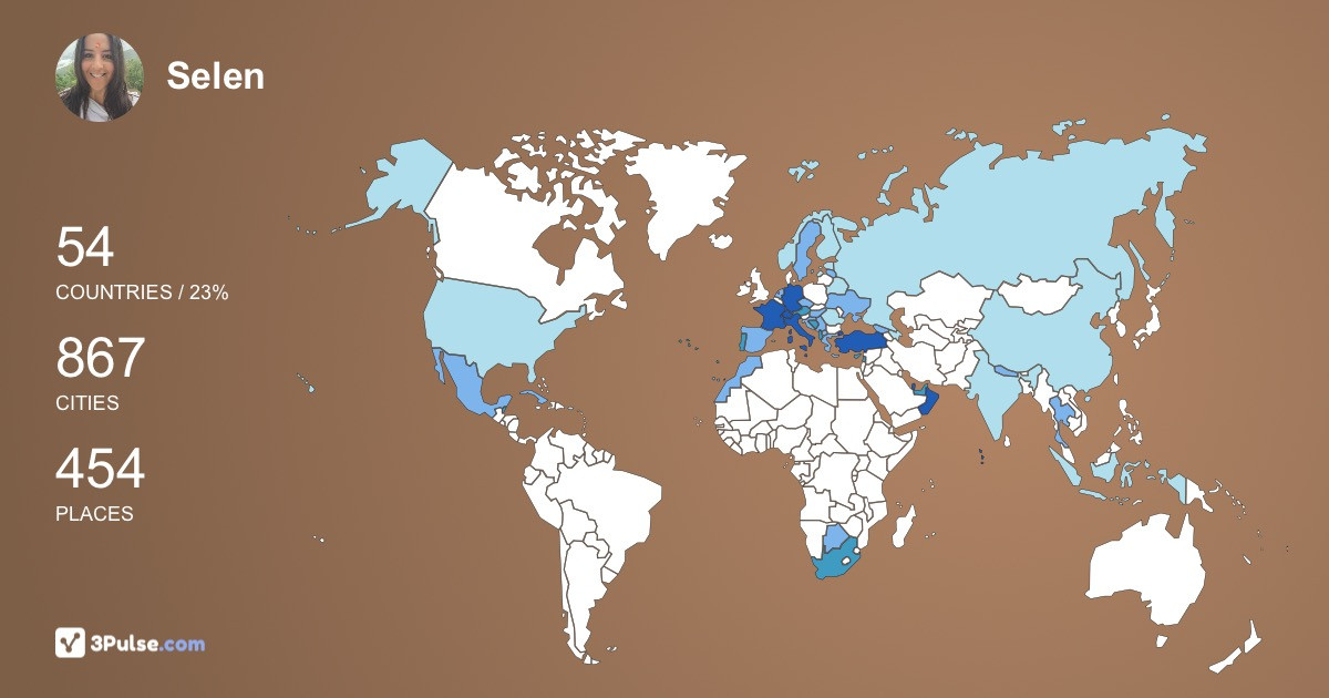 Selen Berkoz's Travel Map Image