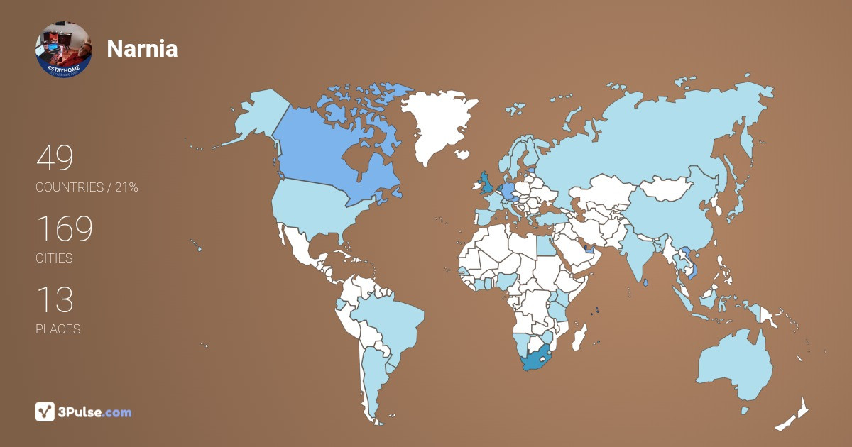 Narnia Bohler-Muller's Travel Map Image