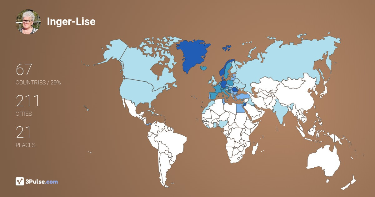 Inger-Lise Svinth's Travel Map Image