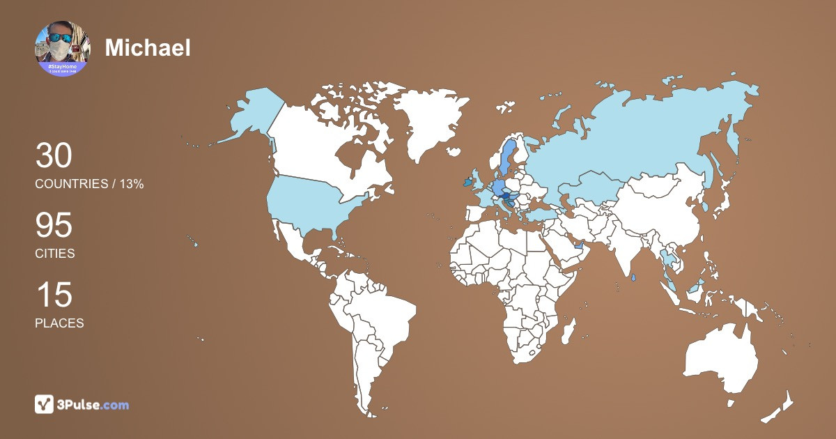 Michael Kainz's Travel Map Image