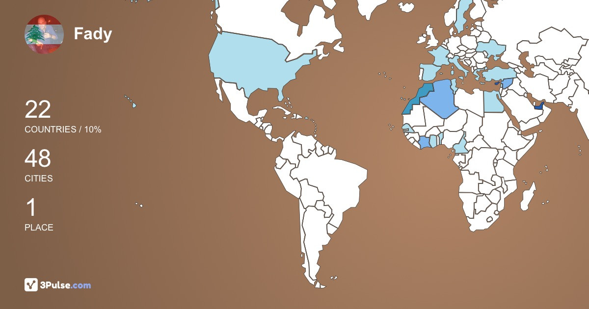 Fady Tabbal's Travel Map Image