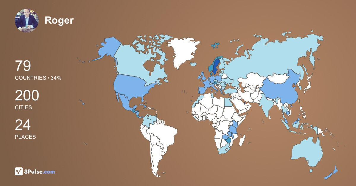 Roger Mogert's Travel Map Image