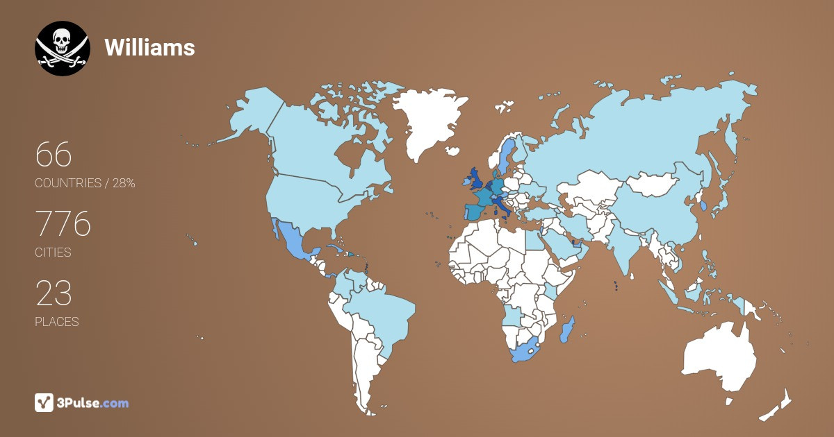 Williams Carminati's Travel Map Image