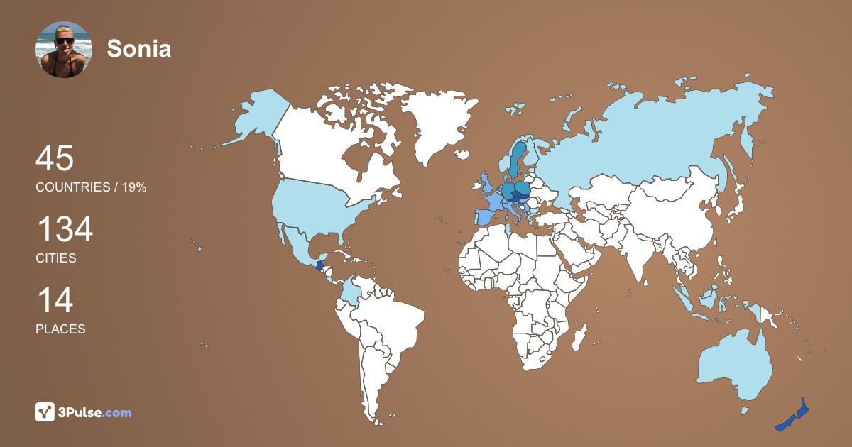 Sonia Jejenjedna's Travel Map Image