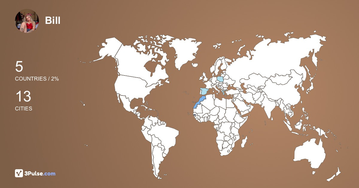 Bill Pierce's Travel Map Image