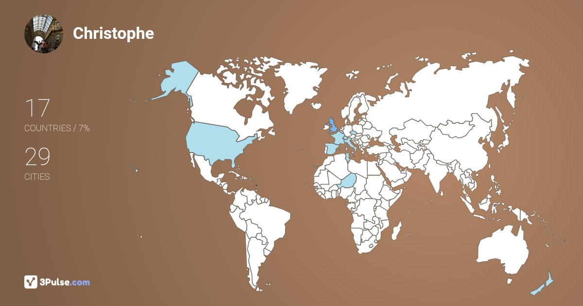 Christophe Besse's Travel Map Image
