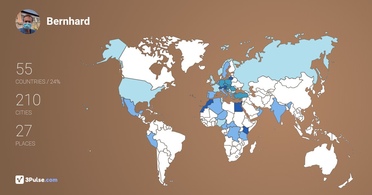 Bernhard Rohm's Travel Map Image