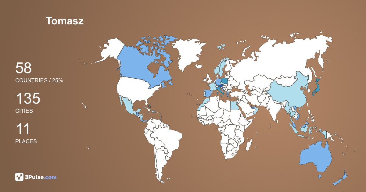 Tomasz Wantowski's Travel Map Image