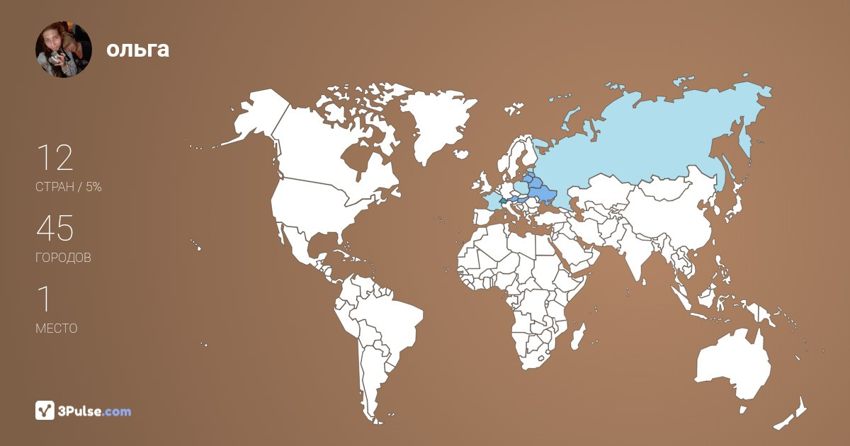 ольга Собко's Travel Map Image