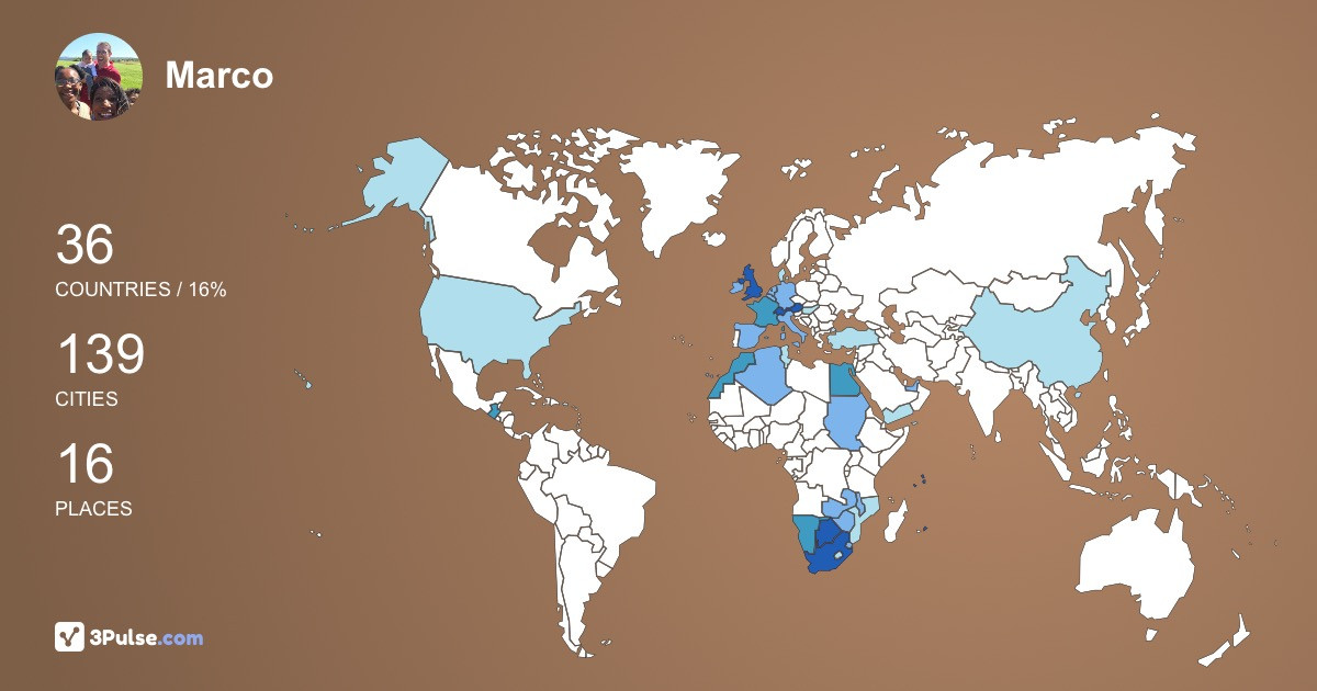 Marco Sutter's Travel Map Image