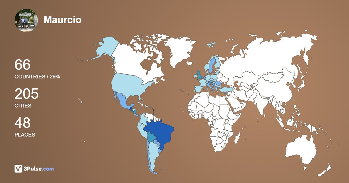 Maurcio Franco's Travel Map Image