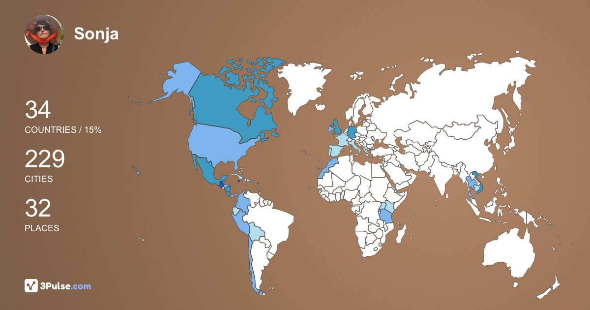 Sonja Brittain's Travel Map Image
