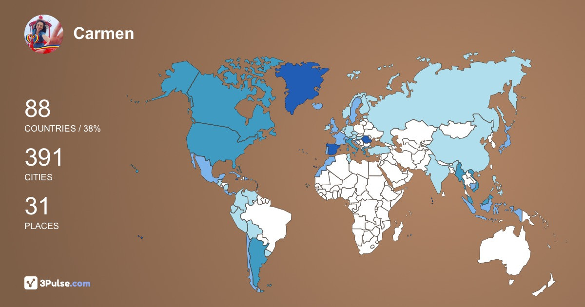 Carmen Morosan's Travel Map Image