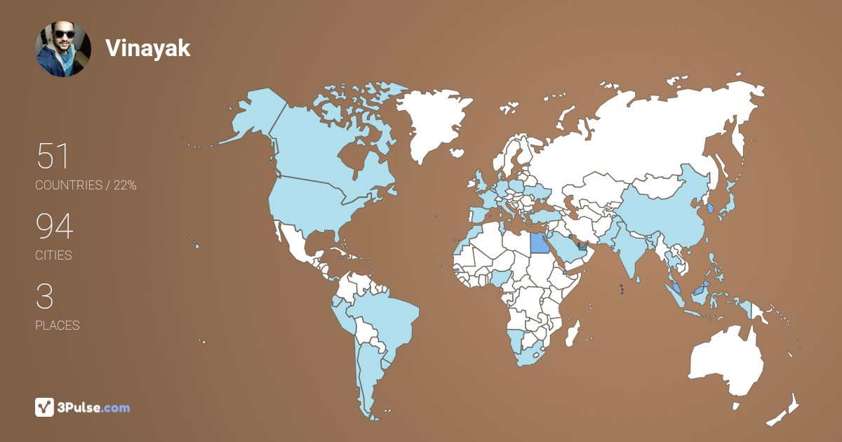 Vinayak Patil's Travel Map Image