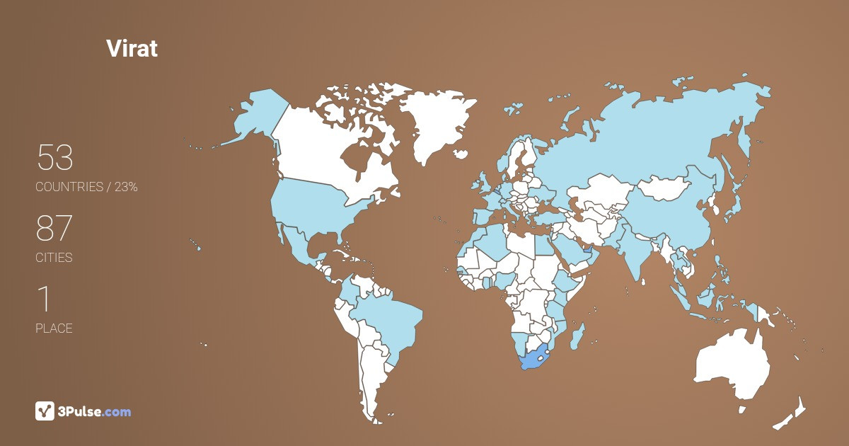 Virat Yadav's Travel Map Image