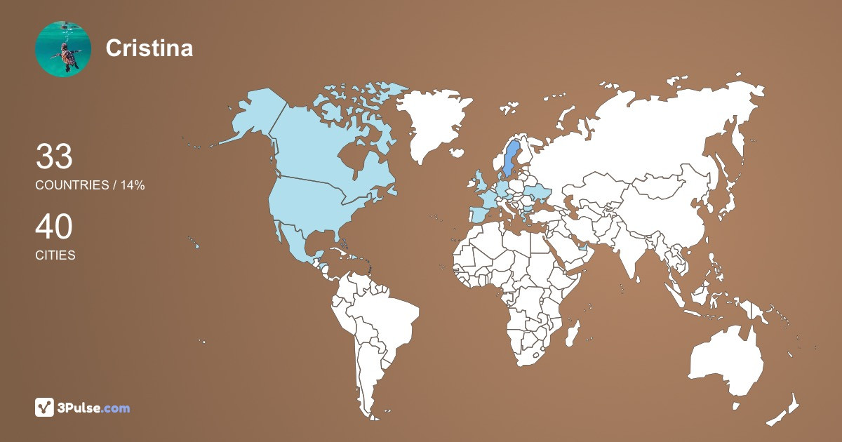 Cristina Grigore's Travel Map Image