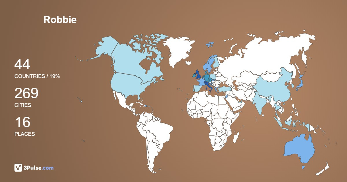 Robbie Coates's Travel Map Image