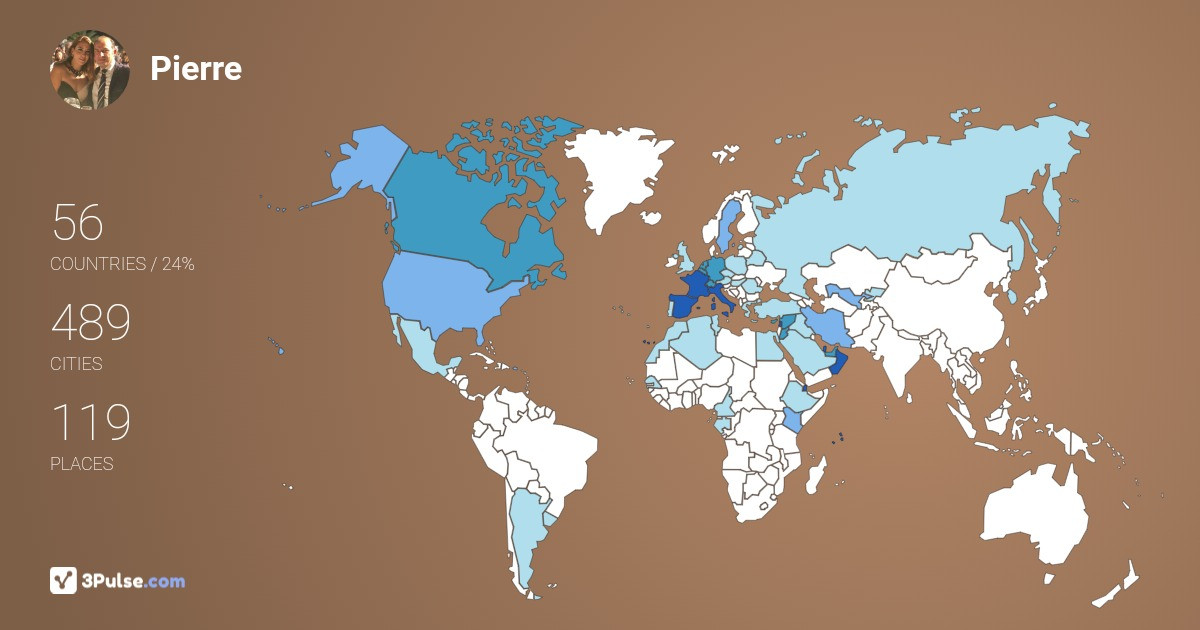 Pierre El-Khoury's Travel Map Image