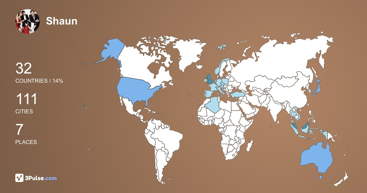 Shaun Yang's Travel Map Image