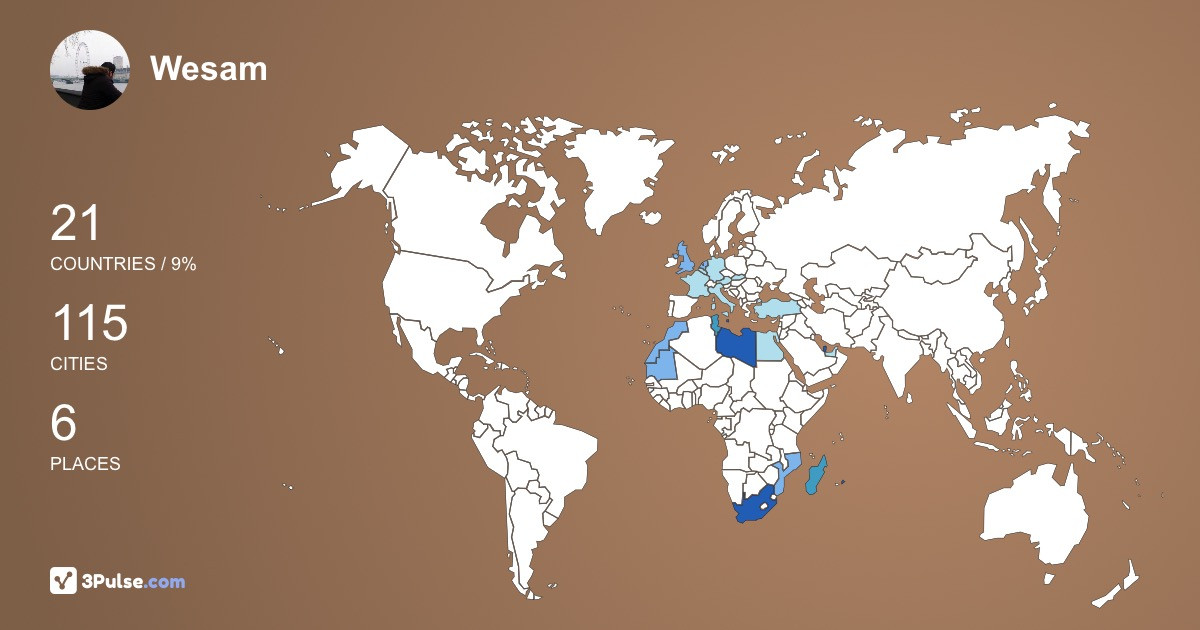 Wesam Madi's Travel Map Image