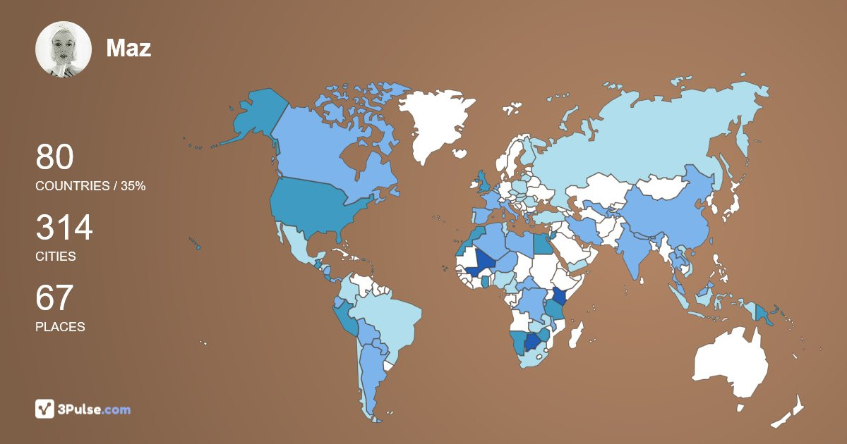 Maz Livingston's Travel Map Image