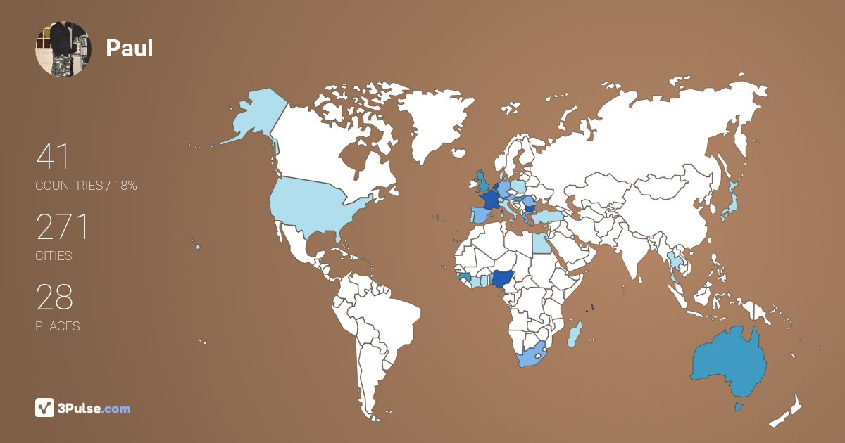 Paul Simonet's Travel Map Image