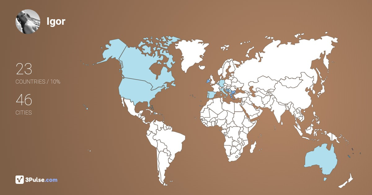 Igor Stojanovic's Travel Map Image