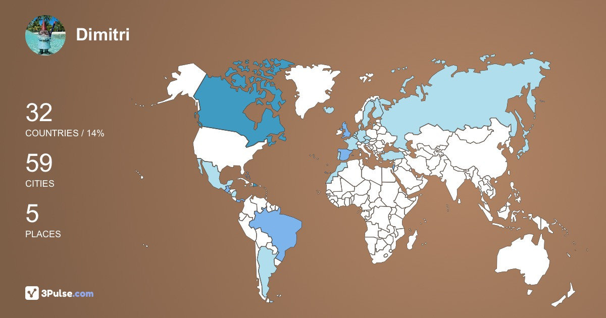 Dimitri Lutchenkov's Travel Map Image