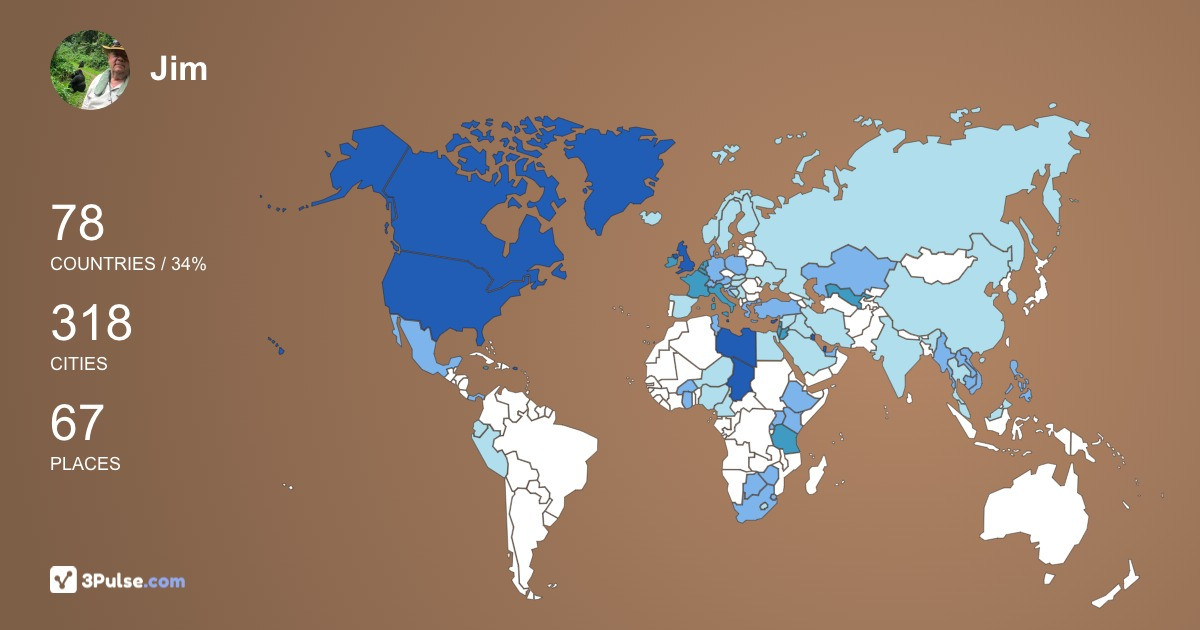 Jim Guthrie's Travel Map Image