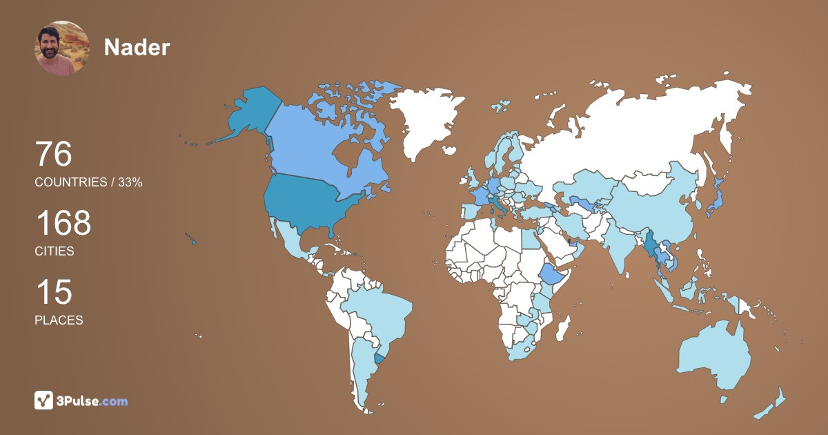 Nader Farzan's Travel Map Image