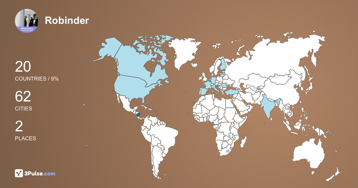 Robinder Khurana's Travel Map Image
