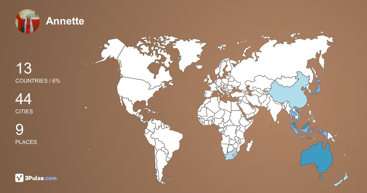 Annette Hong's Travel Map Image