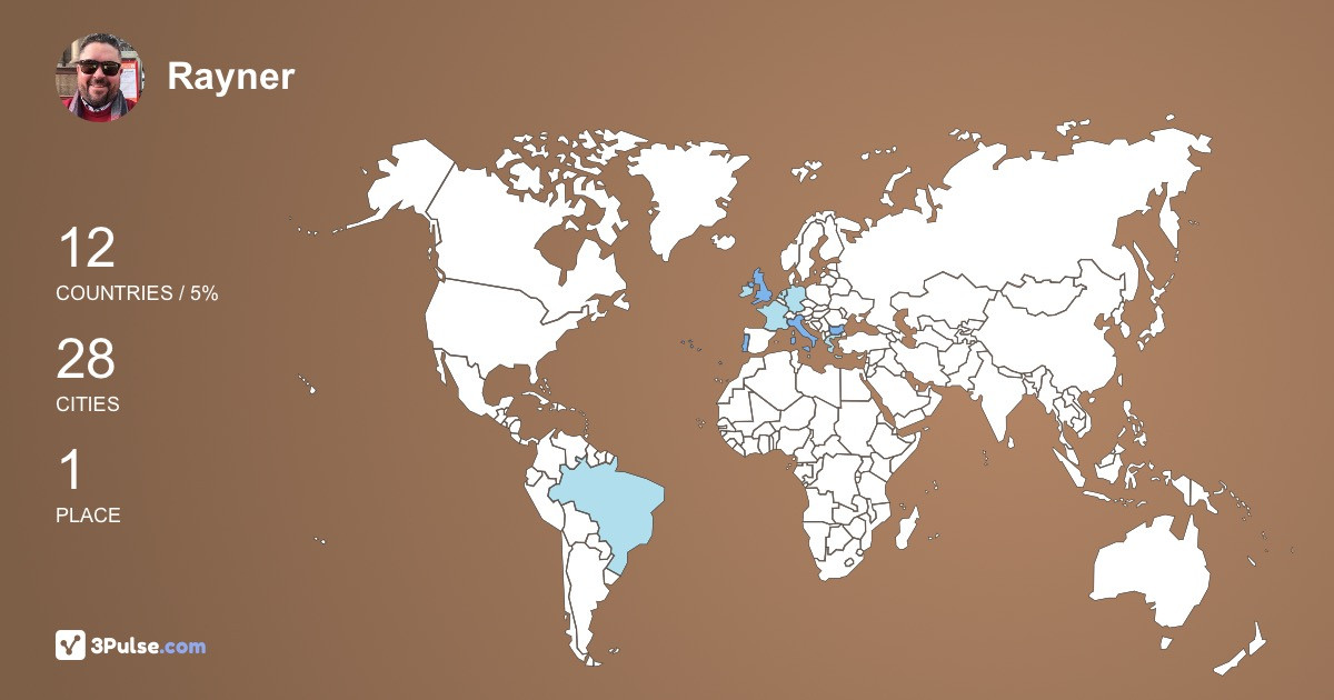 Rayner Botelho's Travel Map Image