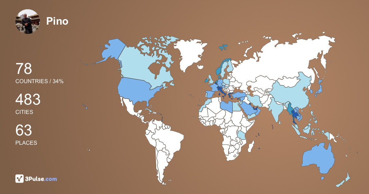 Pino Cutrignelli's Travel Map Image