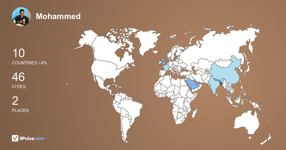 Mohammed Hossain's Travel Map Image