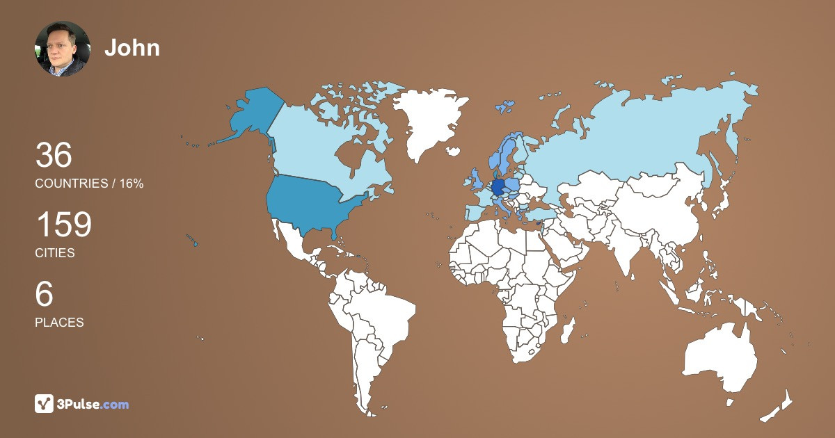 John Dorian's Travel Map Image
