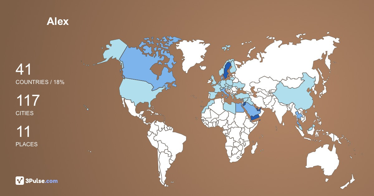 Alex Basha's Travel Map Image