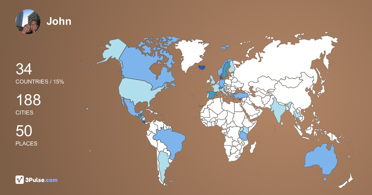 John Knigsberg's Travel Map Image