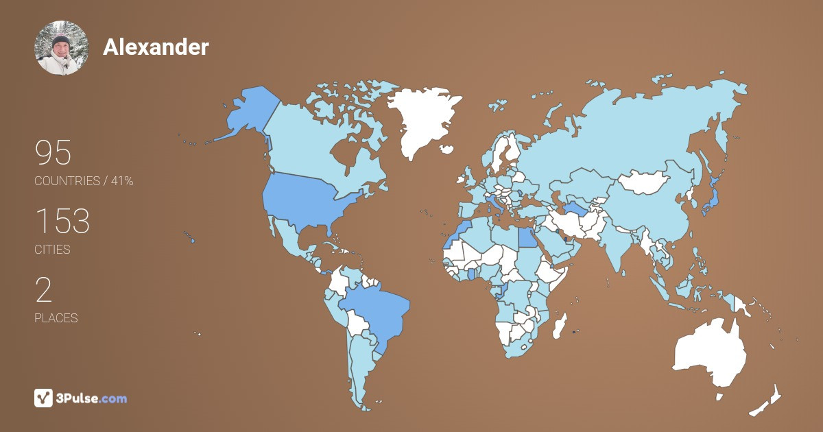Alexander Tyutin's Travel Map Image