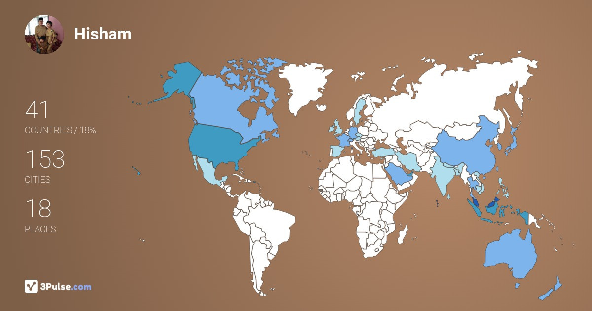 Hisham Yahya's Travel Map Image