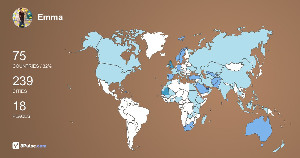 Emma Waltham's Travel Map Image