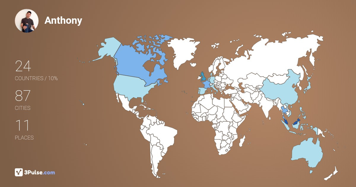Anthony Poh's Travel Map Image