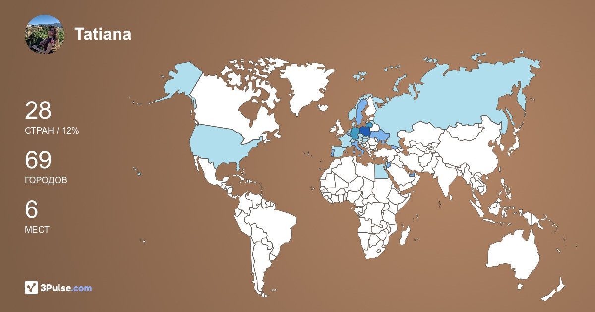 Tatiana Sinitsa's Travel Map Image