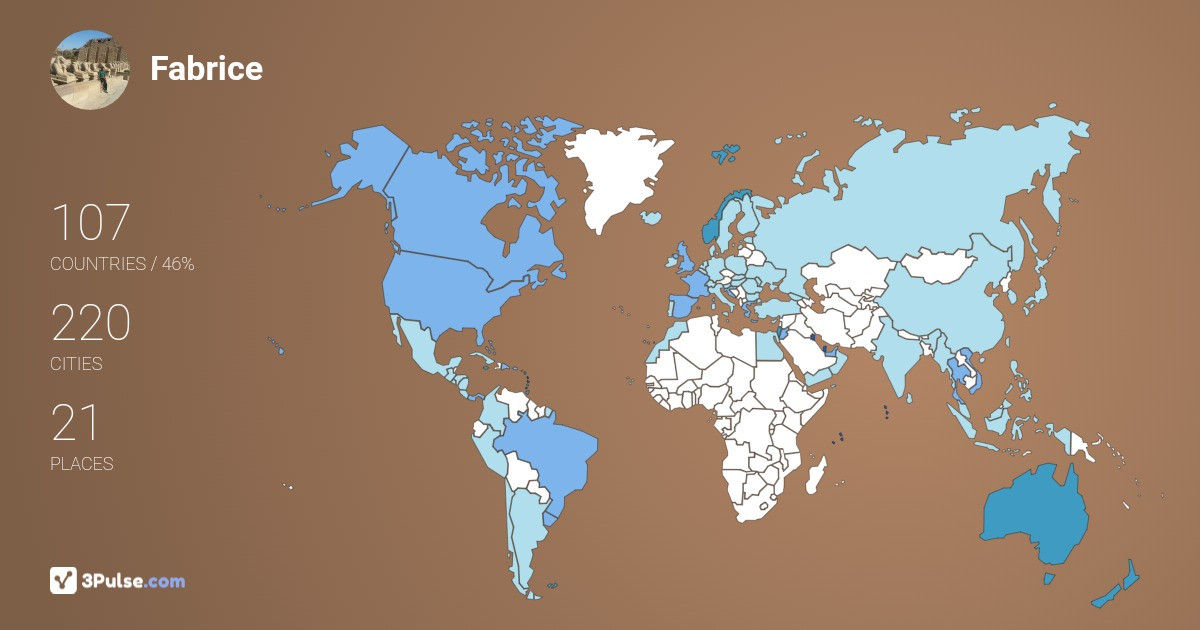 Fabrice Soopaul's Travel Map Image