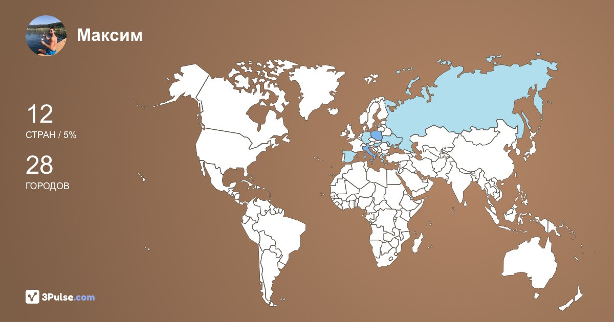 Максим Михайличенко's Travel Map Image