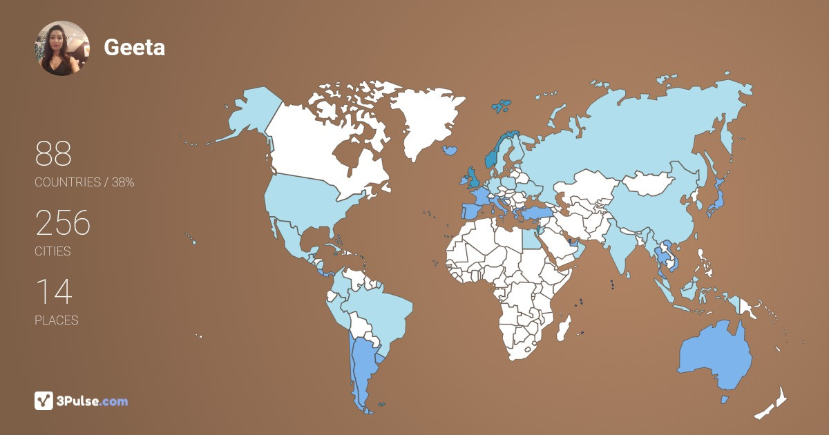 Geeta Boojhawon's Travel Map Image