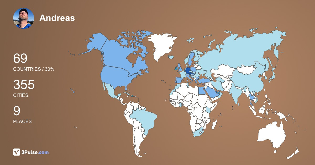 Andreas Johann's Travel Map Image